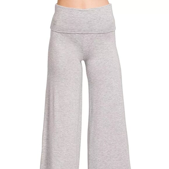 Zenana Fold Over Waist Comfy Wide Leg Pants - Picture 1 of 3